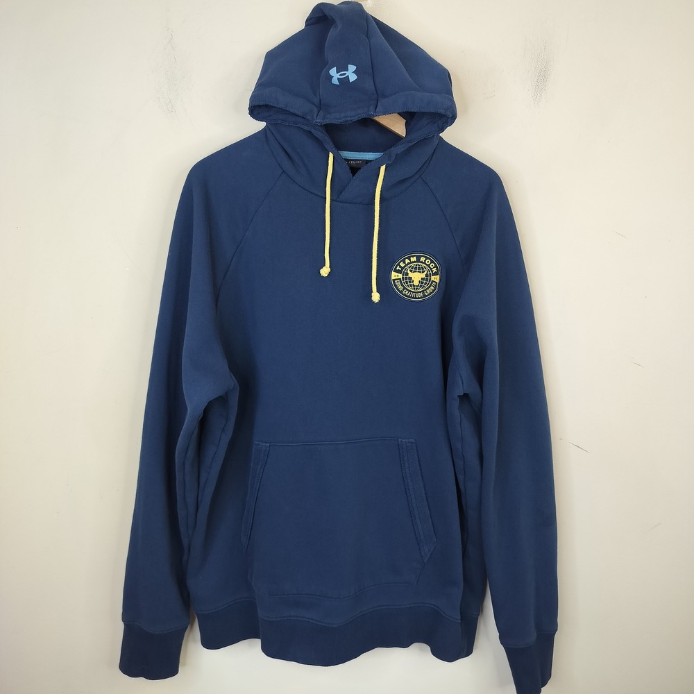 Under Armour Hoodie Mens XL Project Rock Team Rock Navy Blue Sweatshirt